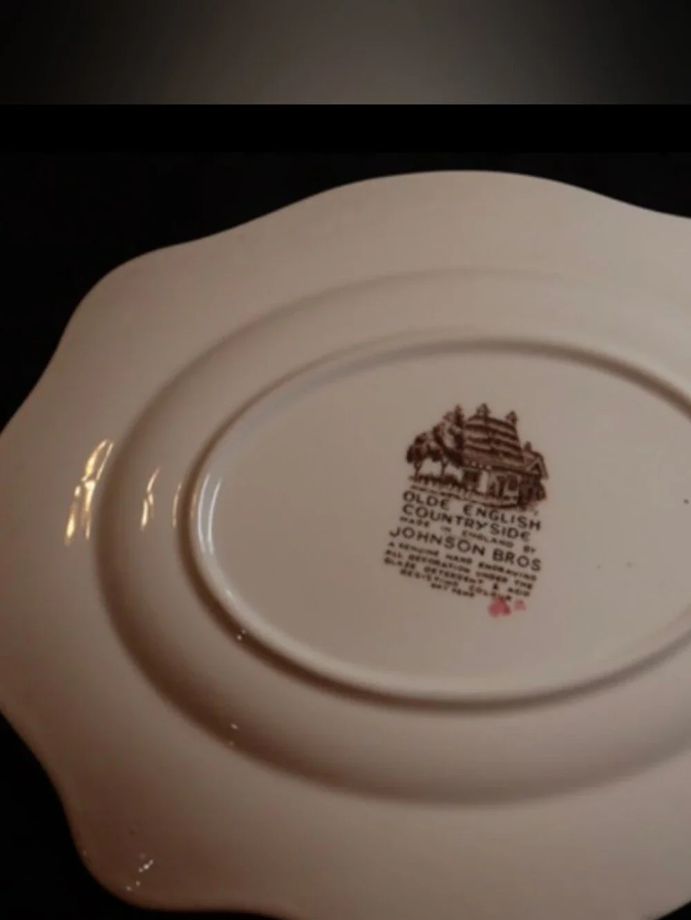 Vintage Johnson Bros Old English Countryside Scalloped Platter England Ironstone